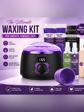 🩷. 3047. Queen Purple Professional Waxing Kit Digital Wax Warmer Hair Removal